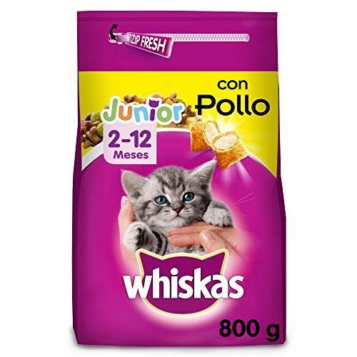 Whiskas Pienso para gatos junior con sabor Pollo (Pack de 5 x 800g) Whiskas Pienso para gatos junior con sabor Pollo (Pack de 5 x 800g)