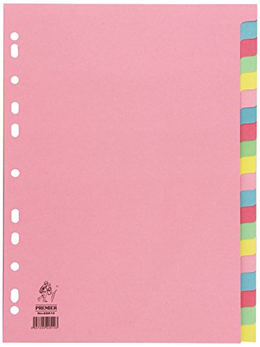 White Box - Juego de separadores para archivador (tamaño A4, 20 unidades), multicolor White Box - Juego de separadores para archivador (tamaño A4, 20 unidades), multicolor