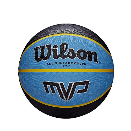 Wilson WTB9017XB05 Pelota de Baloncesto MVP Caucho Interior y Exterior, Unisex-Adult, Negro/Azul, 5