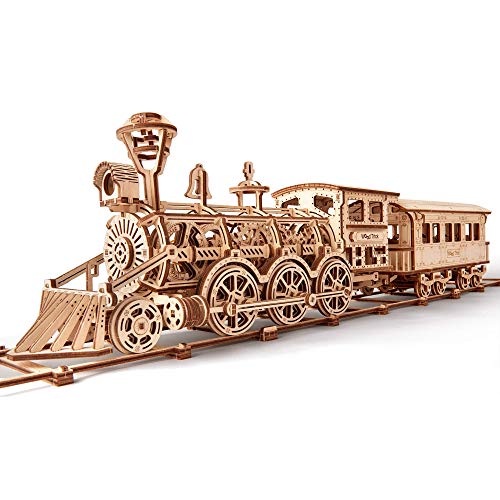 Wood Trick - Locomotora R17 - Puzzle 3D madera - Rompecabezas adultos - Ensamblaje sin pegamento - 405 piezas