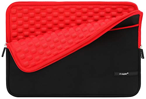 X-super Macbook Pro 13.3 pulgadas funda de neopreno bolsa de transporte a prueba de golpes sin miedo a caer funda para 2017 y 2016 versión A1706/A1708 (13.3 pulgadas, rojo)