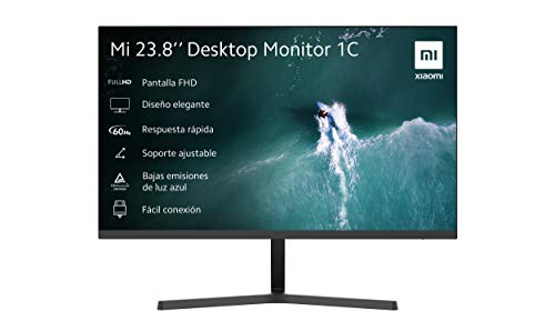 Xiaomi Monitor 1C 23.8" FHD (ISP, 1920x1080, 16:9, 60Hz, 6ms, 250cd/m2, HDMI + VGA, 178º, 3 lados sin bordes), negro