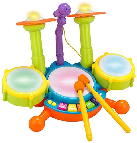 XINRUIBO Niños Micrófono Micrófono Drums Kit Instrumento ToyPuzzle Puzzle Toy Education Toy For Boys Girls Tambor electronico