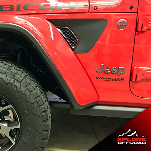 XPLORE OFFROAD – Jeep Wrangler JL 2018+ Rubicon Fender Vent calcomanías | negro mate y precortado | ambos lados