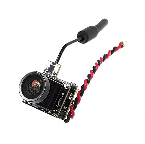 XuBa Ca/ddx Käfer V1 - Mini cámara FPV (5,8 GHz, 48 canales, 25 mW, CMOS 800TVL, 170 grados, luz LED para dron RC NTSC 4:3)