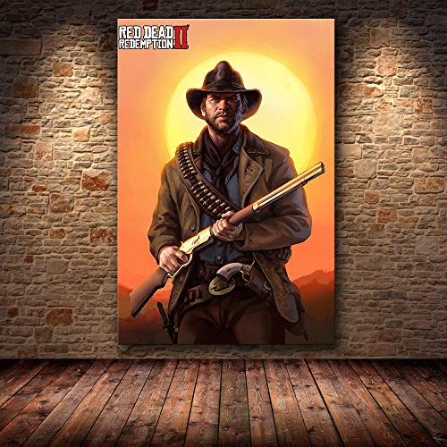 xuyuandass Juego Clásico Red Dead Redemption 2" Póster De Arte HD DIY Mural HD Fondo Moderno Decoración del Hogar Pintura Al Óleo Sin Marco 50X60Cm 5534F