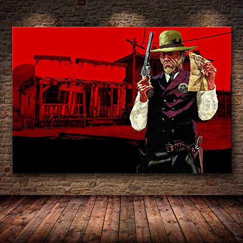 xuyuandass Juego Clásico Red Dead Redemption 2" Póster De Arte HD DIY Mural HD Fondo Moderno Decoración del Hogar Pintura Al Óleo Sin Marco 50X60Cm 5539F