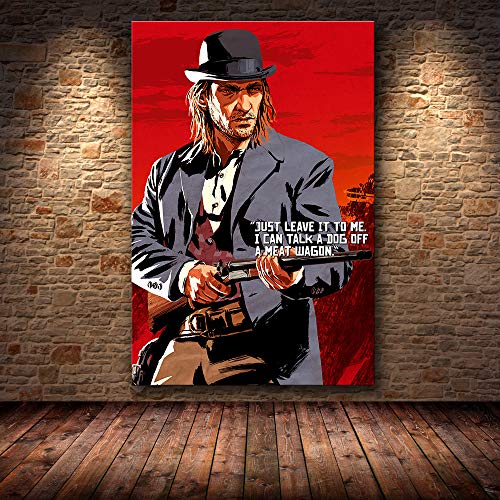 xuyuandass Juego Clásico Red Dead Redemption 2" Póster De Arte HD DIY Mural HD Fondo Moderno Decoración del Hogar Pintura Al Óleo Sin Marco 50X60Cm 5549F