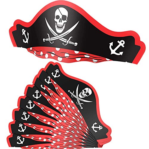 XYDZ Sombreros de cartón para fiestas de Halloween, 10 Unidades Sombreros de Pirata Gorros de Cartón de Fiesta Sombreros de Papel de Pirata de Halloween XYDZ Sombreros de cartón para fiestas de Halloween, 10 Unidades Sombreros de Pirata Gorros de Cartón de Fiesta Sombreros de Papel de Pirata de Halloween