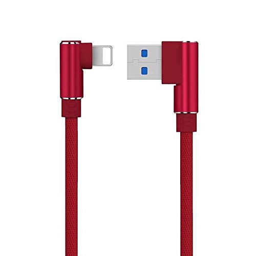 YANSHG Derecha Ángulo Rápido Cargador USB iPhone Cable 90 Grados Trenzado Nylon Rápido Datos Sincronización USB iPhone Cable por iPhone X 5 6 6P 6s 6sP 7 7P 8 8P,iPad Mini 1 2 3 4 (1M,2M,3M)
