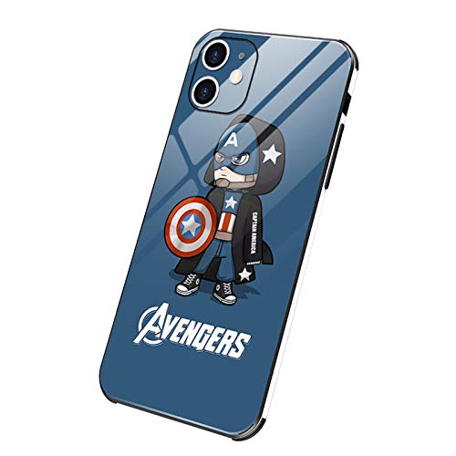 YFC Carcasa de telefono Titan Super Hero-Iron Man/Spiderman/Capitán América/Thor/Hulk/Black Widow,Funda para teléfono móvil para iPhone 12 (Color : Captain America, Size : For iPhone 11 Pro)