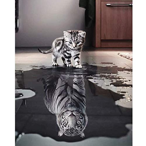 YIMAKJ Pintar por Numeros Adultos Niños - DIY Pintura por Números con Pinceles y Pinturas Pintar por número Decoraciones para el hogar Gato y tigre 50 x 40cm YIMAKJ Pintar por Numeros Adultos Niños - DIY Pintura por Números con Pinceles y Pinturas Pintar por número Decoraciones para el hogar Gato y tigre 50 x 40cm
