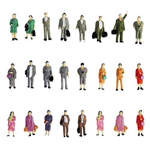 Yisily Las Figuras 24 Piezas Miniatura Mini Figurita Personas Pintado a Mano Modelo Pasajeros Tiny Estatua De Arena Tabla Modelo Decoración De Escritorio De Bricolaje