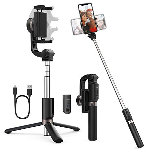 Yoozon Palo Selfie Eje estabilizador,Trípode de Teléfono antivibración compatible con iPhone/Samsung/Huawei/Xiaomi y más, 360°Gimbal rotable stabilizer para Video de Calidad, Selfies, Videollamada etc