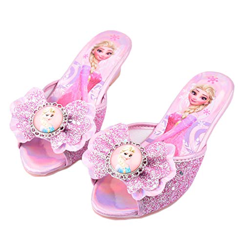 YOSICIL Disfraz Infantil Juego de Zapatos de Princesa Elsa Frozen Deluxe Zapatillas de Princesa Sofía con Tacon Alto Sandalias de Princesa para niñas