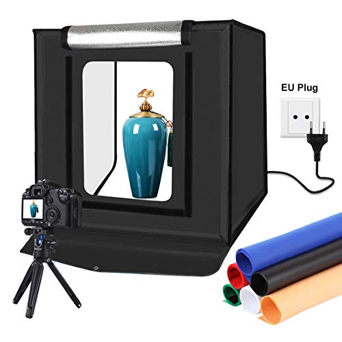 YOTTO Caja de Luz Fotografía 40x40x40cm Estudio Fotográfico Brillo Ajustable Plegable Photo Studio Portátil Tienda con 2 Tiras de LED 6 Fondos de Colores (Azul, Blanco, Negro, Amarillo, Rojo, Verde) YOTTO Caja de Luz Fotografía 40x40x40cm Estudio Fotográfico Brillo Ajustable Plegable Photo Studio Portátil Tienda con 2 Tiras de LED 6 Fondos de Colores (Azul, Blanco, Negro, Amarillo, Rojo, Verde)