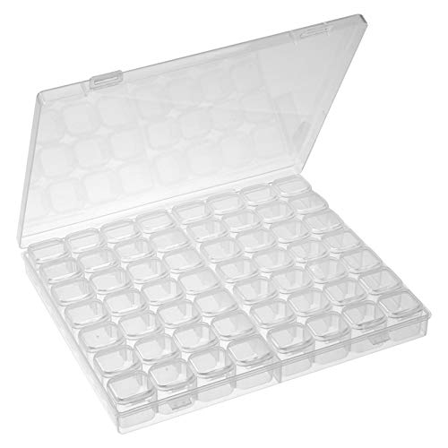 You&Lemon 56 Compartimientos Cajas de Almacenamiento de Plástico Transparente Joyería Organizador Contenedor Joyería Contenedor de Herramientas(blanco)