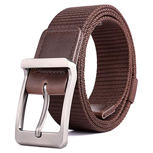YSDNI Cinturón de aleación para exteriores, cinturón de escalada de secado rápido hipoalergénico para hombres, marrón, 125 cm