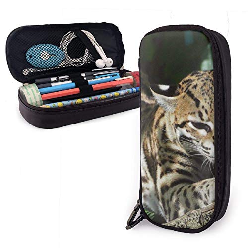Yuanmeiju Little Leopard Estuche for Boys and Girls Large Pencil Pouch Holder Pen Case for Student College School Supplies & Office