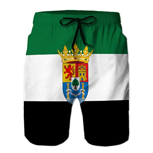 Yuerb Shorts de Playa de Moda Bañadores para Hombre Trajes de baño Bandera Informal de Extremadura en españa