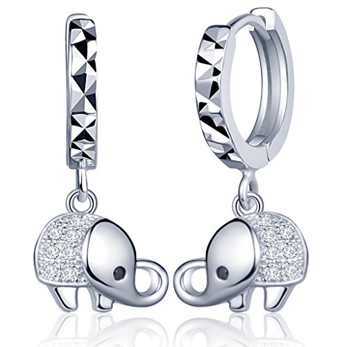 Yumilok Pendientes de Plata de Ley 925 Circonita Elefante Pendientes de Aros Hipoalergénico Para Mujer Mujeres Niña Yumilok Pendientes de Plata de Ley 925 Circonita Elefante Pendientes de Aros Hipoalergénico Para Mujer Mujeres Niña
