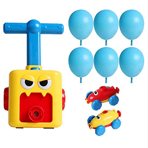 YUY Niños Inercial Power Balloon Car Science Experiment Toy Puzzle Diversión Inercial Power Car Balloon Kid Gift,Yellow