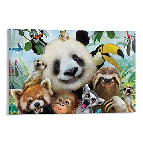 YZLI Póster de pared para niños con diseño de zoo Selfie Zoo Super - 50 x 75 cm