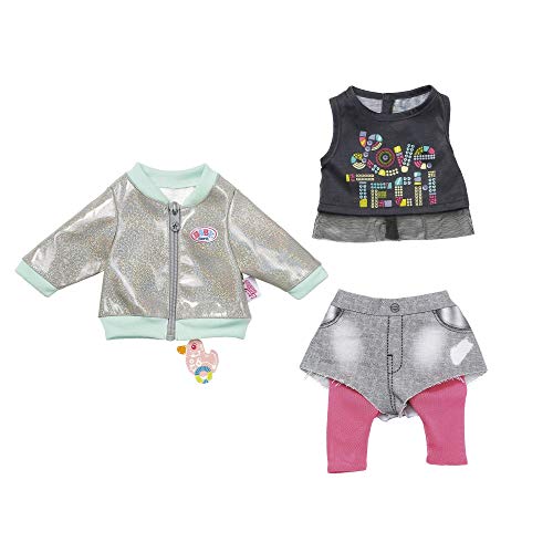 Zapf Creation Outfit 43cm Baby Born City-Vestido para bebé (43 cm), Color Rosa, Gris. (827154) Zapf Creation Outfit 43cm Baby Born City-Vestido para bebé (43 cm), Color Rosa, Gris. (827154)