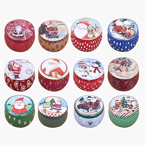 ZBBN Latas vacías de hojalata 12PCS Velas Redondas Tarros de Lata Kit de fabricación de Velas DIY Estuche de Almacenamiento para Almacenamiento en seco Dulces Favores de Fiesta Especias Azúcar