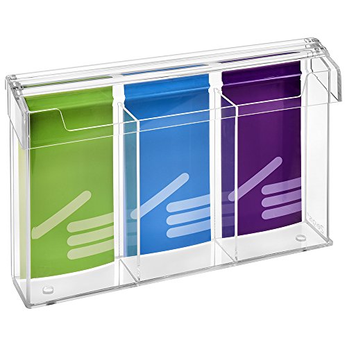 Zeigis - Caja de folletos (3 compartimentos, DIN largo, en formato vertical, resistente a la intemperie, para exteriores, con tapa, de cristal acrílico transparente)