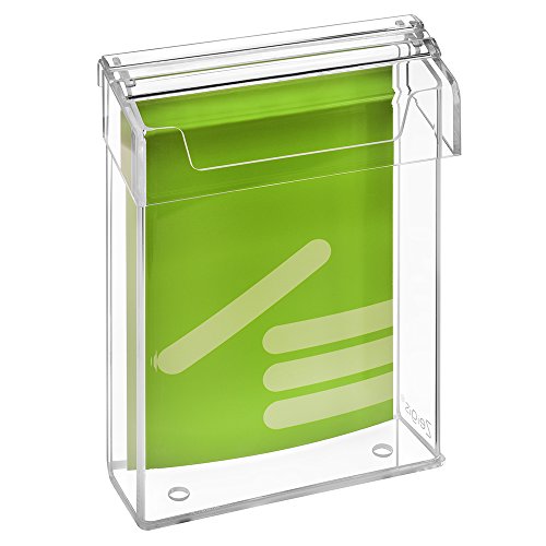 Zeigis - Caja de folletos DIN A5 en formato vertical, resistente a la intemperie, para exteriores, con tapa, de cristal acrílico transparente