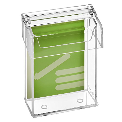 Zeigis - Caja de folletos DIN A6 en formato vertical, resistente a la intemperie, para exteriores, con tapa, de cristal acrílico transparente