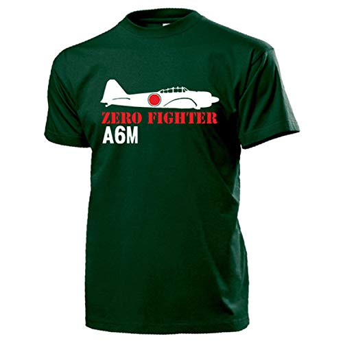 zero Fighter A6 M Japón Avión tipo nulo trägergestütztes Caza Avión WK Kaiser lich japonés Marino Aire Fuerzas Armadas – Camiseta # 17353 verde Medium