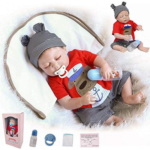 ZIYIUI Bebé Reborn Muñecas Vinilo de Silicona de Cuerpo Completo 20 Pulgadas 50 cm Realista Bebé Reborn niño Ojos Cerrados Bebé recién Nacido Muñecas Juguete ZIYIUI Bebé Reborn Muñecas Vinilo de Silicona de Cuerpo Completo 20 Pulgadas 50 cm Realista Bebé Reborn niño Ojos Cerrados Bebé recién Nacido Muñecas Juguete