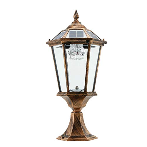 ZMLG Luz De Farola Solar, Lámpara De Sobremuro para Exteriores IP65 Impermeable Antigua Linterna De Poste con Sensor Crepuscular para Caminos Patio Terraza Escalera,A ZMLG Luz De Farola Solar, Lámpara De Sobremuro para Exteriores IP65 Impermeable Antigua Linterna De Poste con Sensor Crepuscular para Caminos Patio Terraza Escalera,A