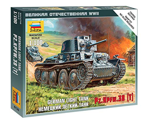 Zvezda ZVE-6130 - Maqueta de Tanque alemán PZ.KPFW.38 (Escala 1:100, no Necesita Pilas) Zvezda ZVE-6130 - Maqueta de Tanque alemán PZ.KPFW.38 (Escala 1:100, no Necesita Pilas)