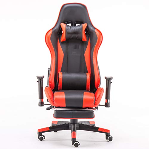 ZXCVB Game Chair Is An Ergonomic High Back Executive Office Chair That Can Be Rotated and Adjusted In Height,Suitable For Office and Games,Red