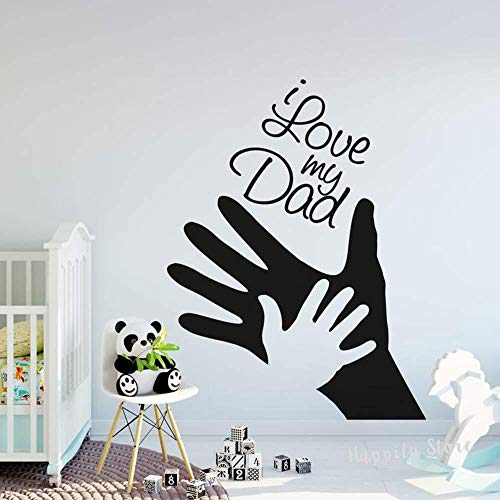 Zykang I Love My Dad Vinilo Adhesivos de pared Vinilo removible Murales Apliques Habitación para niños Dormitorio Decoración Papel tapiz Pegatinas-42X55Cm_22 Negro