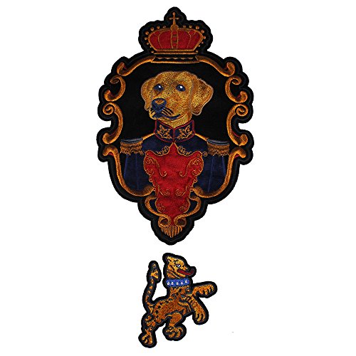 1 juego de parches de tela bordada para uniformes militares con corona de perro, para ropa, chaqueta, decorado, manualidades, costura 1 juego de parches de tela bordada para uniformes militares con corona de perro, para ropa, chaqueta, decorado, manualidades, costura