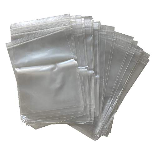 100 bolsas con cierre de cremallera transparente – plástico apto para alimentos (23 x 32 cm)