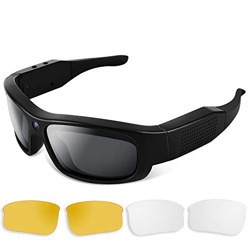 1080P HD Cámara Oculta Gafas de Sol Grabador Video Portátil Cámara Acción con Lentes Polarizadas UV400, Apoyo a la Fotografía, Tarjeta Memoria de 16GB Incorporada 1080P HD Cámara Oculta Gafas de Sol Grabador Video Portátil Cámara Acción con Lentes Polarizadas UV400, Apoyo a la Fotografía, Tarjeta Memoria de 16GB Incorporada