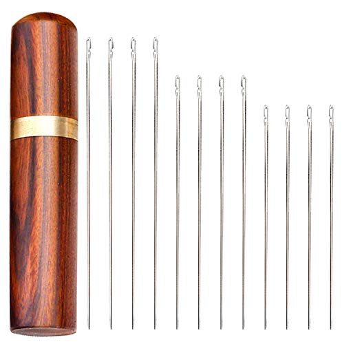 12PCS Agujas, Agujas Coser a Mano Agujas de Aguja para Apertura Costura de Agujas Costura Zurcido Grande Ojo Blunt Agujas Parte Superior Abierta Lateral Acero Inoxidable Coser y zurcir JAANY