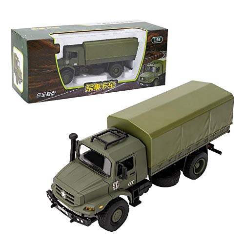 1:36 Vehículos de camiones militares, Aleación de vehículos fundidos a troquel Modelo de juguete militar de regalo para niños mayores de 3 años