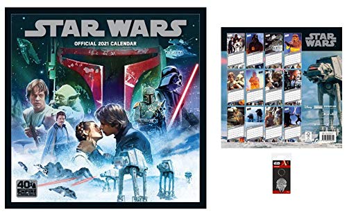 1art1 Star Wars, Classic Calendario Oficial 2021 (30x30 cm) con 1x Llavero (6x4 cm)