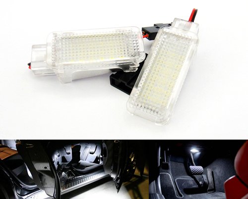 2 luces LED para interior de coche, para zona para los pies, panel de puerta lateral o inferior, peldaño de la puerta, maletero