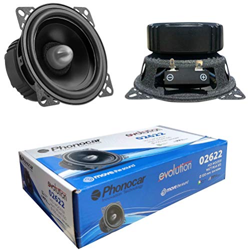 2 PHONOCAR 02622 Altavoces Mid Bass woofer 10.00 cm 100 mm 4" 50 vatios rms 100 vatios MAX impedancia 4 ohmios 92 db spl SQL Puerta de Coche, por par