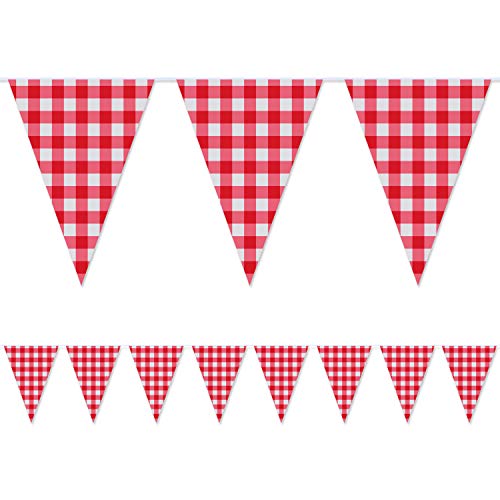 2 Piezas Pennant Banner Gran Banner de Triángulo de Guinga Bandera Roja y Blanca para Picnic Fiesta de Cumpleaños Decoración Suministros 2 Piezas Pennant Banner Gran Banner de Triángulo de Guinga Bandera Roja y Blanca para Picnic Fiesta de Cumpleaños Decoración Suministros