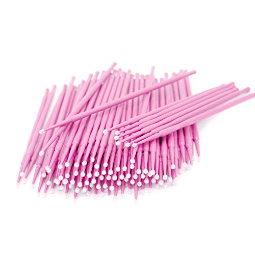 200pcs Microcepillos Aplicadores,Desechable Micro Cepillos,El Cepillo de Extensión de Pestañas Herramienta de injerto de pestañas para Maquillaje,Oral y de Limpieza