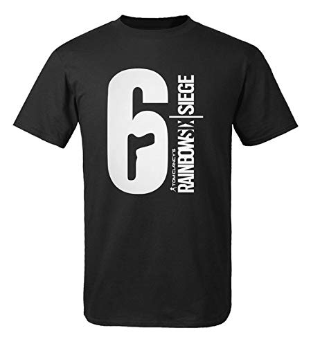 2018 Men's Fashion Round Neck Casual Cotton Plus Size Rainbow Six Siege - Tom Clancy'S Casual Black T-Shirt.
