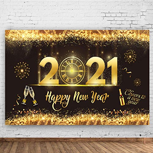 2021 Feliz Año Nuevo Decoración Fiesta-Negro Oro Brillo Año Nuevo Telón de Fondo Reloj Dial Cuenta Regresiva Fondo para Interior Decoración de Letrero de Jardín 2021 Feliz Año Nuevo Decoración Fiesta-Negro Oro Brillo Año Nuevo Telón de Fondo Reloj Dial Cuenta Regresiva Fondo para Interior Decoración de Letrero de Jardín
